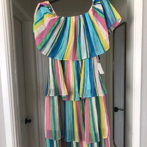 Lulu's Multi-Colored Off the Shoulder Midi